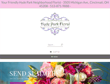 Tablet Screenshot of hydeparkflorist.com